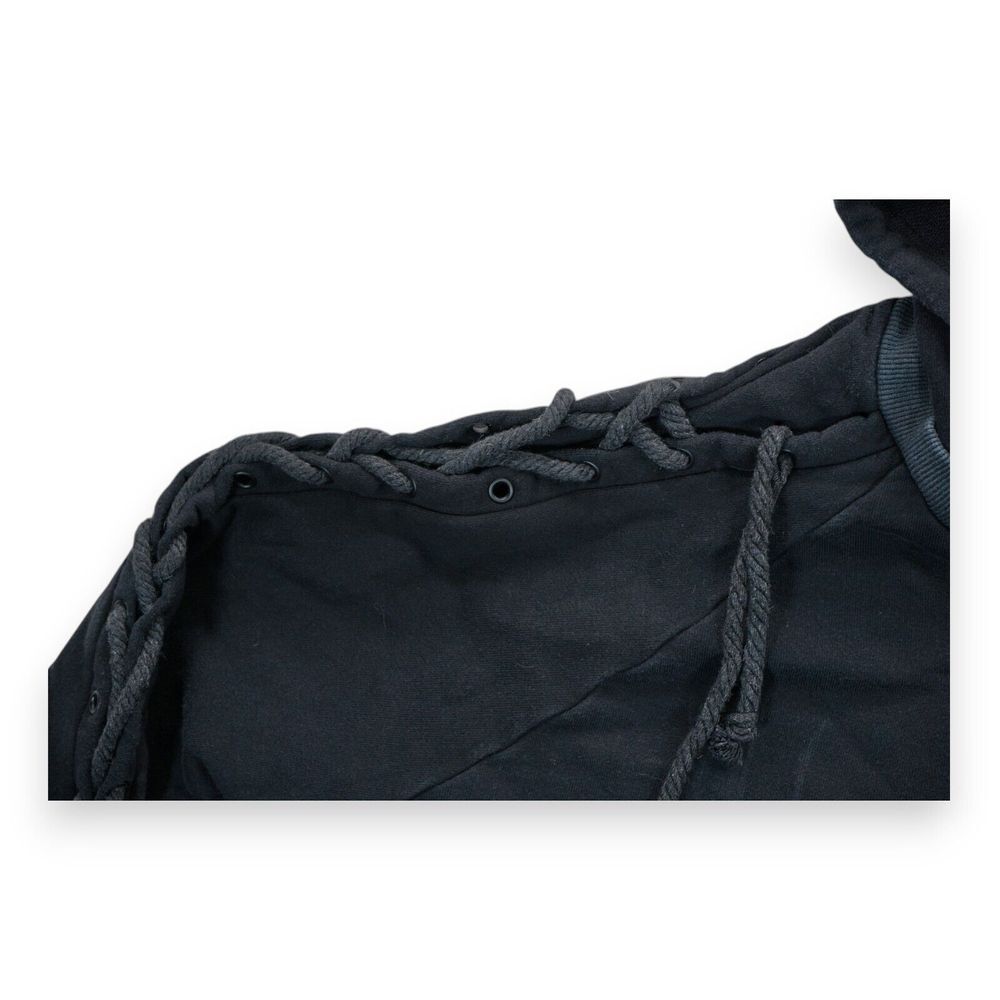 NWT‎ Darker Wavs Gothic Tassel Sleeve Hoodie Sweatshirt Black Men's Small - Picture 6 of 10